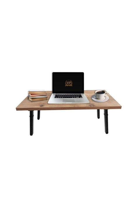 Turpan Aksesuar Ceviz Desen Katlanır Yatak Kahvaltı Masası Laptop Masası 60x30 Cm