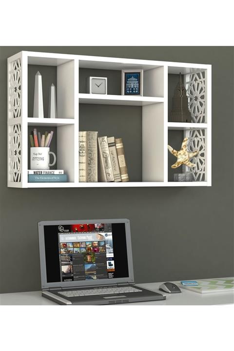 Pratico Dekoratif Duvar Rafı beyaz (50x80x20)