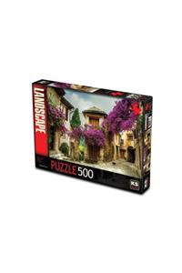 Ks Puzzle 500 Parçalık Çiçekli Köy Evi Yapboz / Puzzle