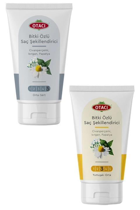 Otacı Bitkisel Saç Şekillendirici Orta-sert + Yumuşak-orta Set