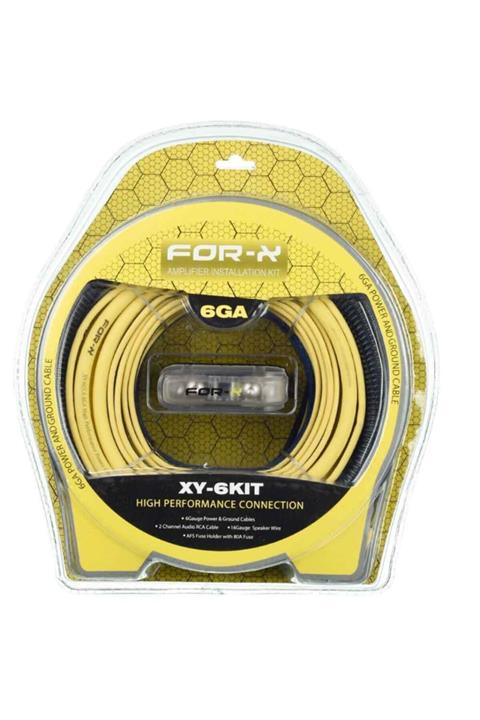 ForX 6 Ga Profesyonel Seri Kalın Oto Amfi Kablo Seti Xy-6kıt