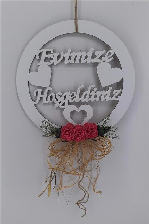 DENİZ TASARIM Evimize Hoşgeldiniz Ahşap Kapı Süsü