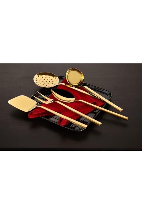 Trend Dünyam Lizbon 5 Parça Gold Servis Sunum Seti - Takımı