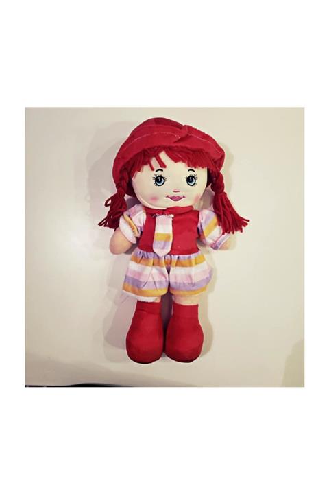 Beyazkuş Türkçe Konuşan 37 cm Bez Bebek Kırmızı