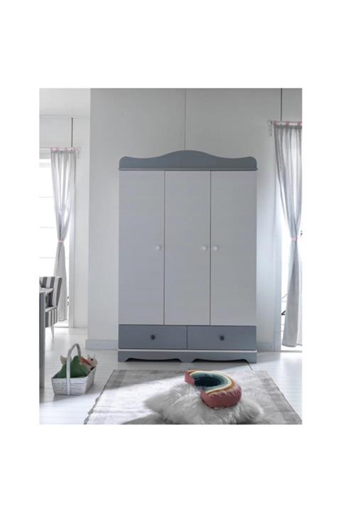 Coco Store Belis Nova 3 Kapılı Dolap Gri