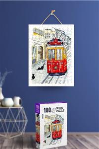 NT Handmade 100 Parça Taksim Tramvay Puzzle Yapıştırıcı Ve Ip Hediyeli - Yetişkin Ve Çocuklar Için Yapboz Seti