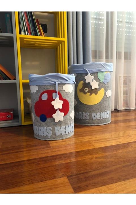 Bebekoda Gri Oyuncak Çamaşır Sepeti