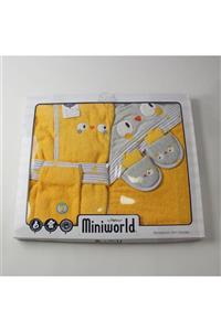 Miniworld Unisex Bebek Sarı Civcivli Bornoz Set