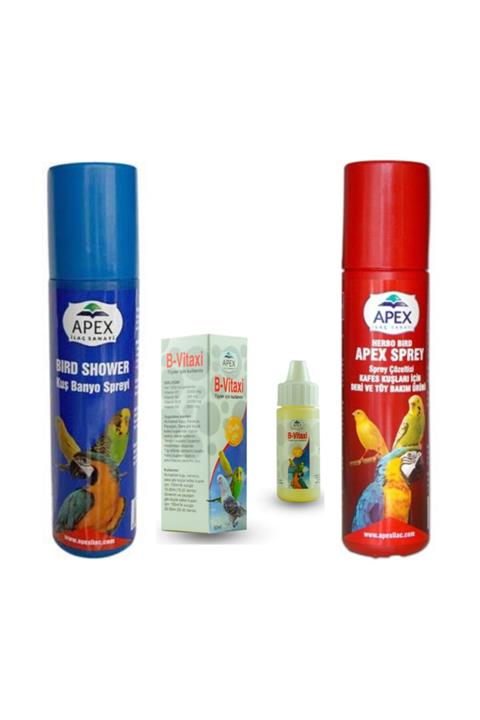 Apex Tüm Kuşlar Için Tüy Bakım Sprey Ve Vitamin Seti