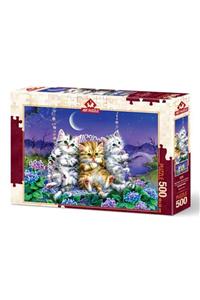 Art Puzzle Ayışığında Sallanan Kedicikler 500 Parça Puzzle