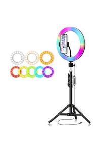 Hobimtek Ht33 13 Inç Rgb Tiktok Ring Light Fonksiyonlu Tripod 2 Metre Ayak