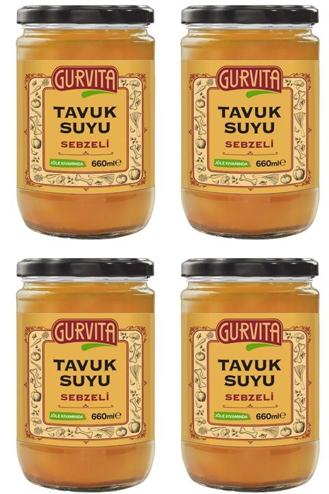 Gurvita Tavuk Suyu Sebzeli 660 ml 4'lü
