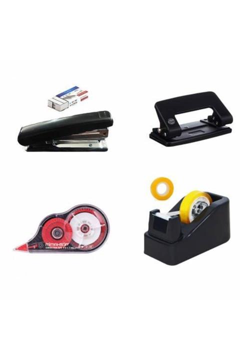 Mashotrend 6 Parça Ofis Seti - Delgeç + Bant Kesici + Daksil + Bant + Zımba Seti