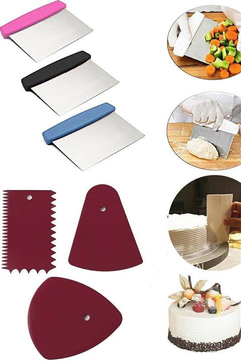 Homerest Çelik Spatula Hamur Kesici 3'lü Hamur Ve Pasta Şekillendirici Kesici