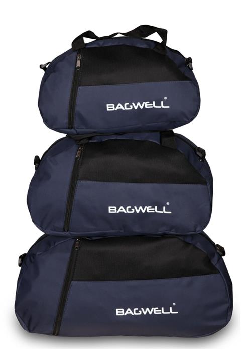 BAGWELL 3'lü Set Lacivert Spor Ve Seyahat Çantası