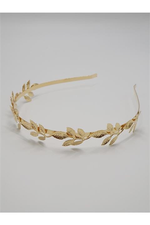 Combin Accessory Altın Renk Yaprak Figürlü Taç