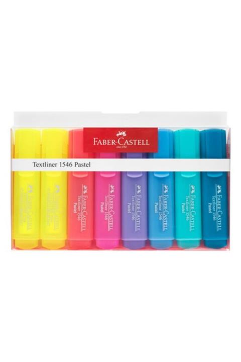 Faber Castell Faber-castell Textliner 8'li Pastel Fosforlu Kalem 1546