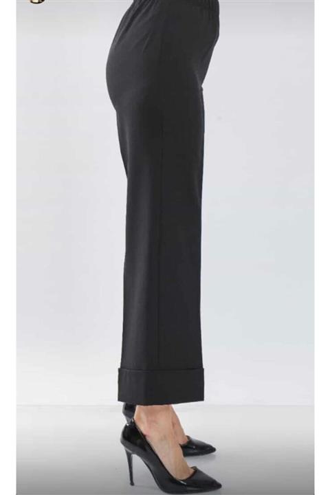 Famelin Siyah Duble Paça Beli Lastikli Pantolon