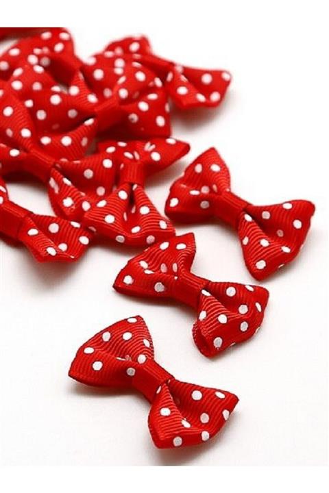 E Elmas Mini Papyon Fiyonk Kurdele Kırmızı (3.5cm-25adet)