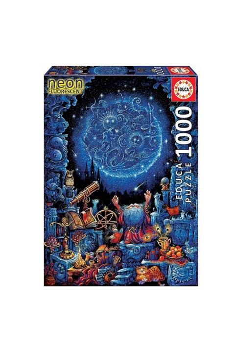 EDUCA Puzzle 1000 Parça Karanlıkta Parlayan Astrolog Neon 18003
