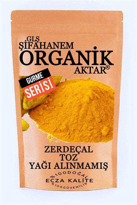GLŞ ŞİFAHANEM ORGANİK AKTAR Zerdeçal Toz Çekilmiş Zerdeçal Yağı Alınmamış 1. Sınıf 500gr