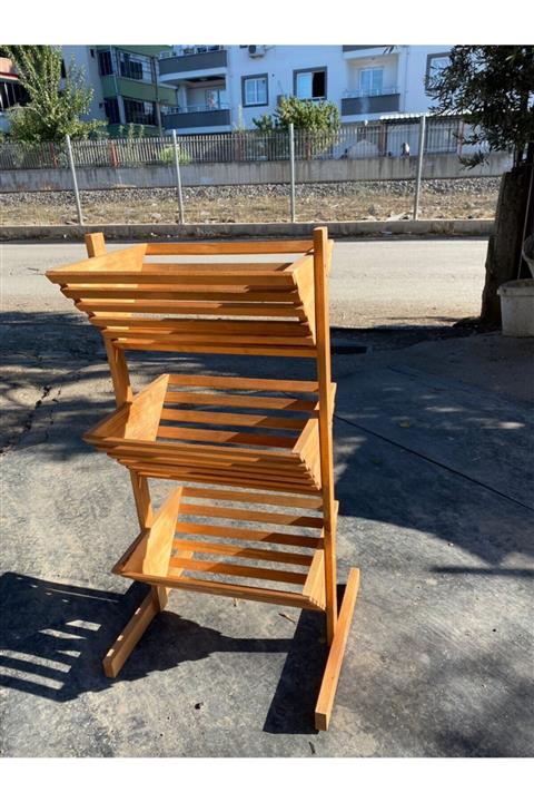 Tahta Bahçesi Ahşap 3 Katlı Sebzelik Meyvelik