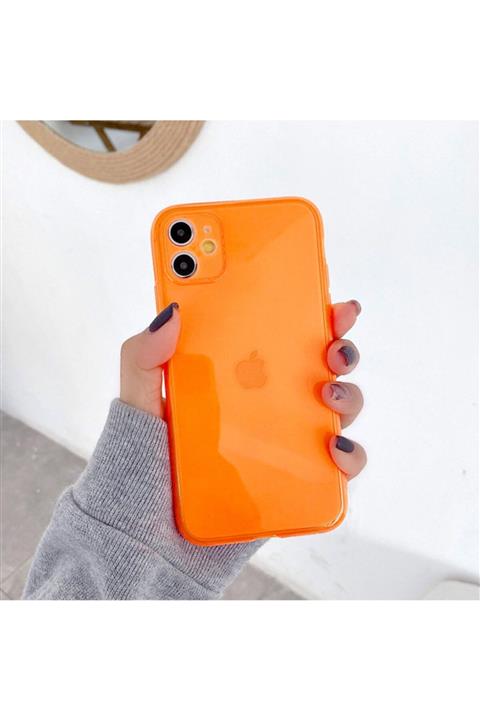 Pickcase Iphone 11 Kılıf Neon Renkli Kamera Korumalı Parlak Turuncu Silikon