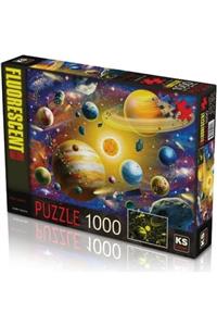 Ks Games 1000 Parça Fosforlu Güneş Sistemi Karanlıkta Parlayan Puzzle