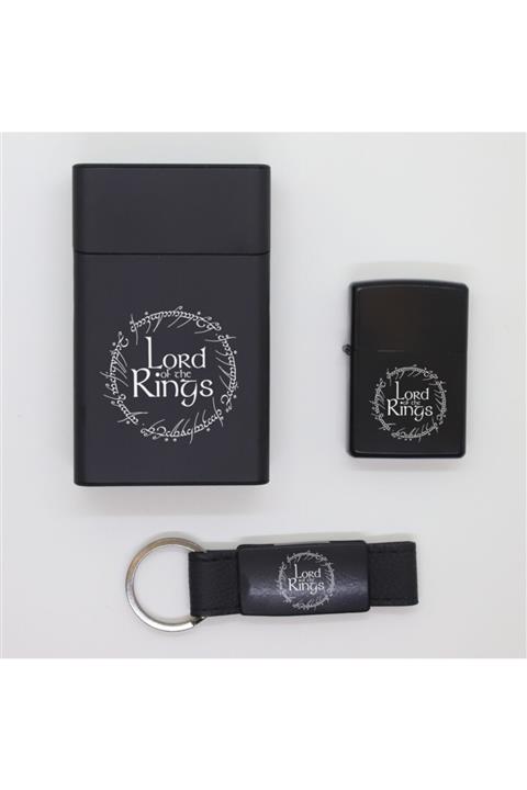 ELALAZER Lord Of The Rings Metal Sigara Kutusu, Zippo Çakmak Ve Anahtarlık Seti