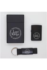 ELALAZER Lord Of The Rings Metal Sigara Kutusu, Zippo Çakmak Ve Anahtarlık Seti