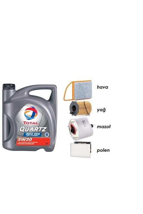TOTAL 5w30 Partikül Yağ + Filtre Ful Set Partner Tepe 1.6 Dizel