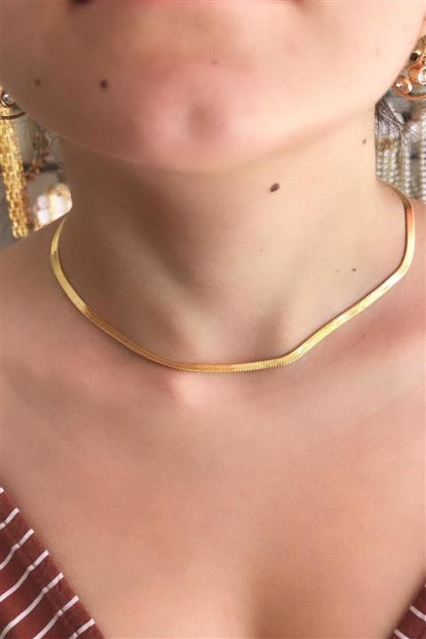 DLK TAKI Çelik Italyan Zincir Altın Kaplama Kolye