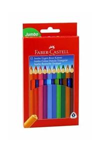 Faber Castell Faber L Jumbo Üçgen Boya Kalemi, 12 Renk