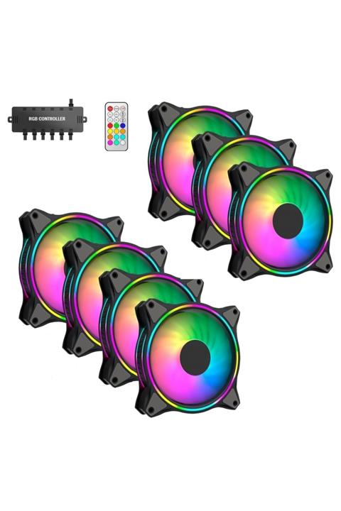 GamePower Air Turbine 7x120mm 7'li Argb Pro Fan Seti Kit Kasa Fanı (KONTROLCÜLÜ VE KUMANDALI)