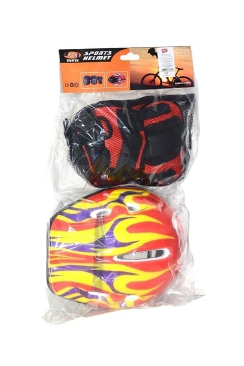 SmartFox Kask Seti Çocuk Kaskı Ve Koruma Seti Kırmızı