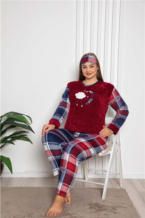 ASEL PİJAMALARI Kadın Battal Kışlık Polar Pijama Takımı