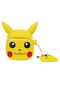 TECHNOMEN Sarı Airpods 1-2 Uyumlu Pikachu Koruma Kılıf