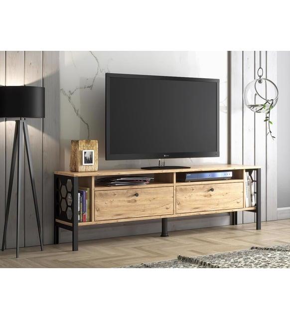 Wood'n Love Luna 160 Cm Tv Ünitesi - Atlantik Çam / Siyah