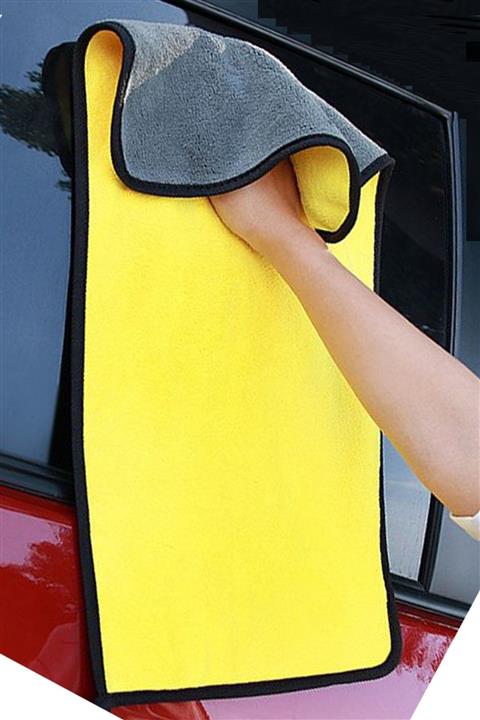 TeknoExpress Çift Taraflı Toz Tüy Bırakmayan Mikrofiber Cila Havlusu Araç Cam Temizleme Silme Bezi 30x60cm