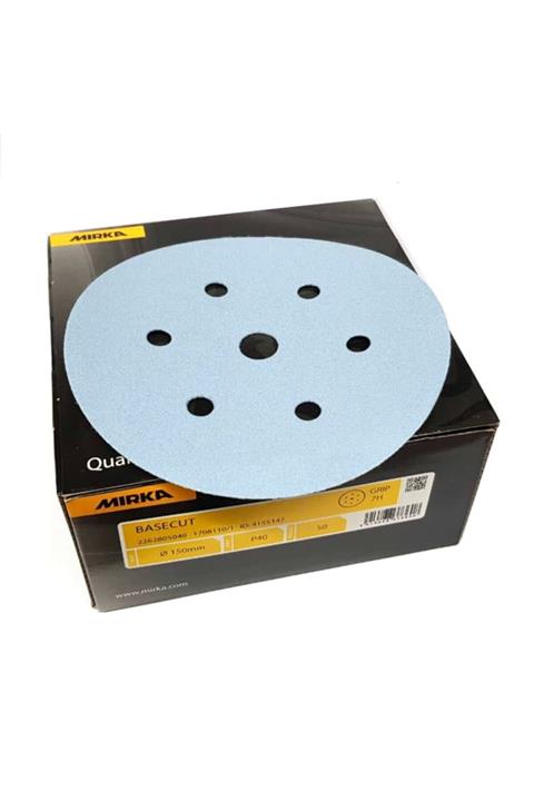 MIRKA Basecut 150mm 7 Delik Hookıt Dısk Zımpara P40 (50 Adet)