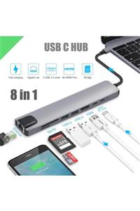 HMXPLUS 8 In 1 4k Type C Usb 3.0 Hub Hdmı Adaptörü Macbook Pro