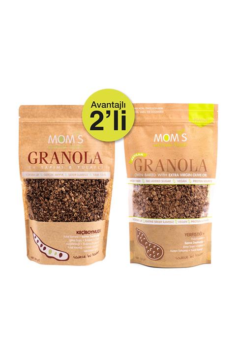 Mom's Natural Foods 2'Lİ GRANOLA - KEÇİBOYNUZU 360 gr - YER FISTIGI 360 gr