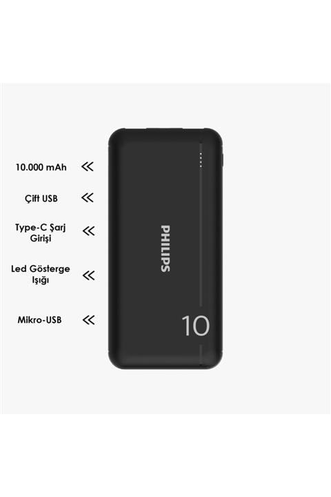 Philips Powerbank Ultra Compact 10000 Mah Dlp Seri Dlp1810nb/62 Taşınabilir Şarj Cihazı Çift Usb Çıkışı