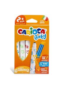 CARIOCA Jumbo Bebek Süper Yıkanabilir Keçeli Boya Kalemi 6'lı + 2 Yaş