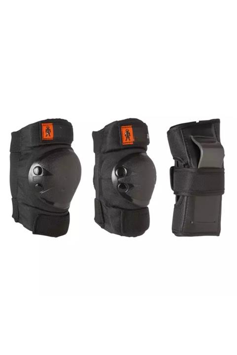 oxelo Cn Ticaret Çocuk Paten / Kaykay / Scooter Destek Seti Dizlik & Dirseklik & Bileklik - 3'lü Siyah Xxs