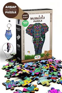 Oyunzu Ahşap Mandala Fil 122 Parça Puzzle