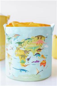 OCEAN HOME Dinozor Baskılı Çocuk Odası Sepeti // 30x31