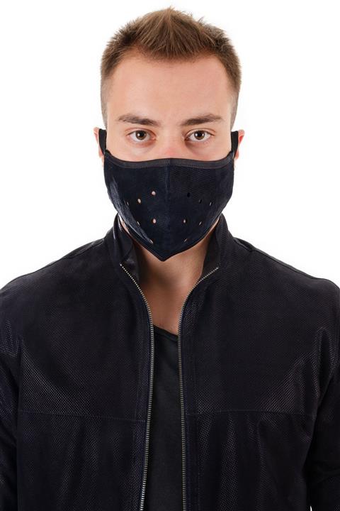 Bodydrom Erkek Siyah Ultra Ince Deri Lacivert Yüz Maskesi