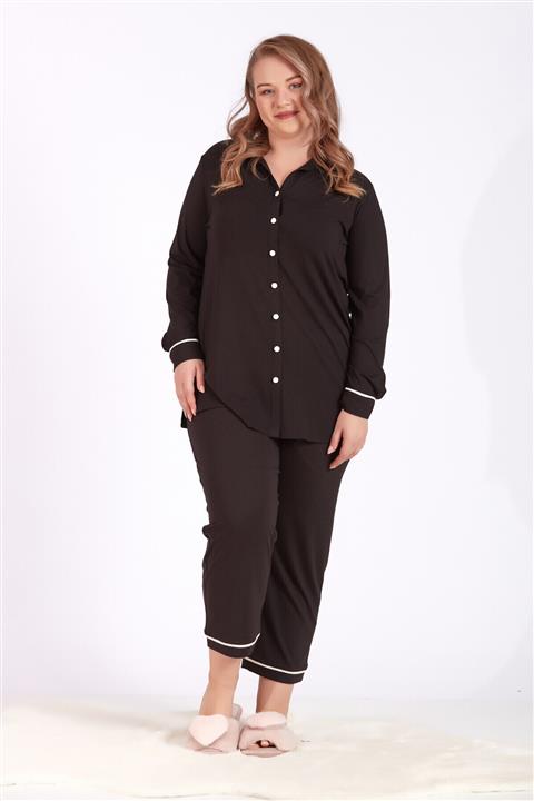 Büyük Moda Yakalı Pijama Takımı