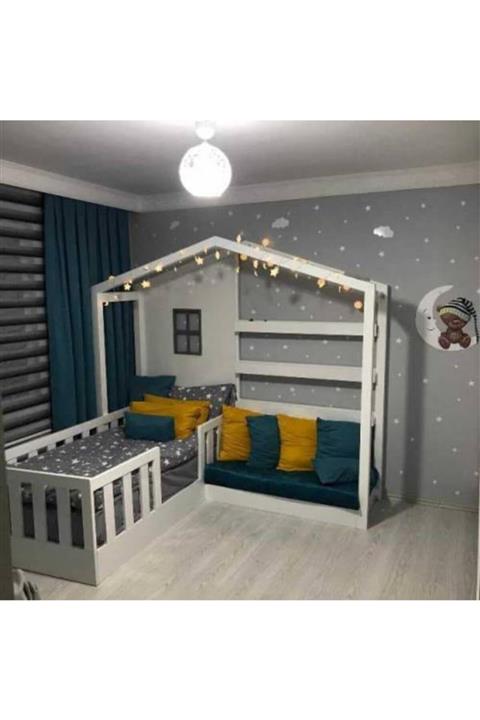 Deniz mobilya Montessorı Yatak Sitil Genç Odası Yatak Yeri 90x190dır Koltuk Yeri 60x120 Kople Mdf En Uygun Fiyata